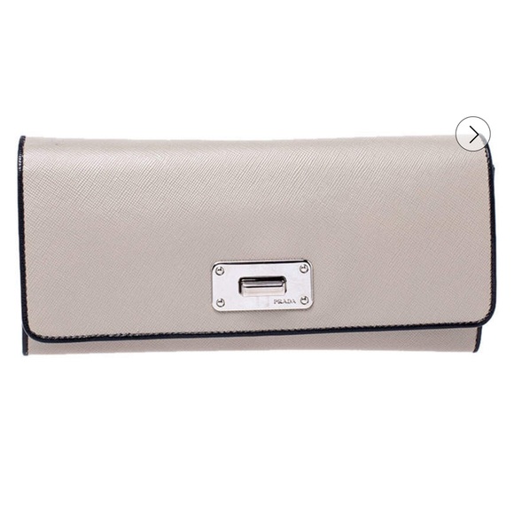 Prada Beige Blush Saffiano Leather Long Wallet - Picture 1 of 10